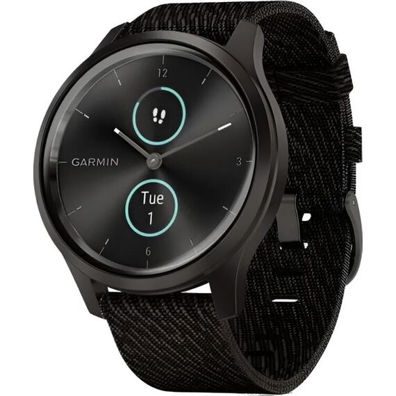 Смарт-часы Garmin Vívomove Style Graphite Aluminum Case/Black Pepper Woven Nylon Band, Версия: Vívomove Style, Цвет: Graphite Aluminum Case/Black Pepper Woven Nylon Band
