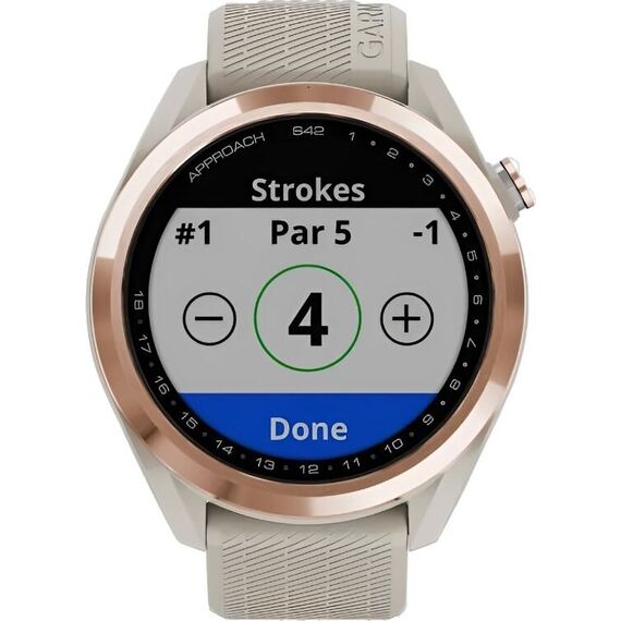 Смарт-часы Garmin Approach S42 Rose Gold/Light Sand, Цвет: Rose Gold/Light Sand, изображение 5 Смарт-часы Garmin Approach S42 Rose Gold/Light Sand, Цвет: Rose Gold/Light Sand, изображение 5