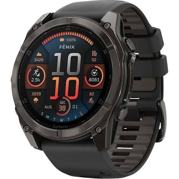 Смарт-часы Garmin Fēnix 8 Amoled | 51 mm | Black/Pebble Gray, Версия: Amoled, Размер корпуса : 51 мм, Цвет: Black/Pebble Gray