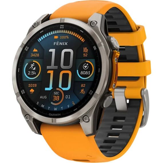 Смарт-часы Garmin Fēnix 8 Amoled | 47 mm | Orange/Graphite, Версия: Amoled, Размер корпуса : 47 мм, Цвет: Orange/Graphite