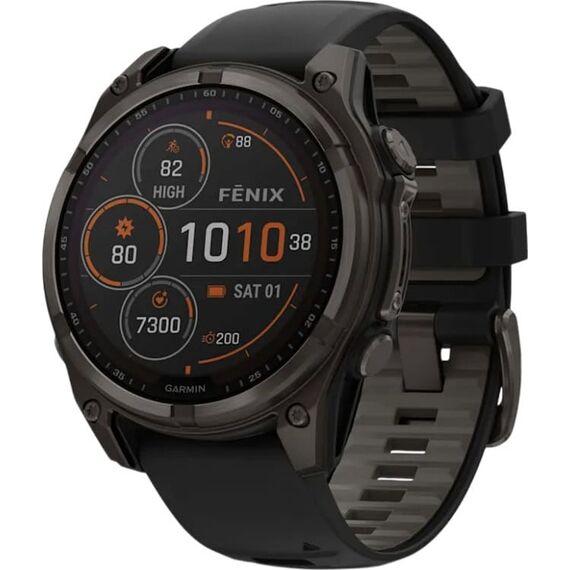Смарт-часы Garmin Fēnix 8 Solar | 47 mm | Black/Pebble Gray, Версия: Solar, Размер корпуса : 47 мм, Цвет: Black/Pebble Gray
