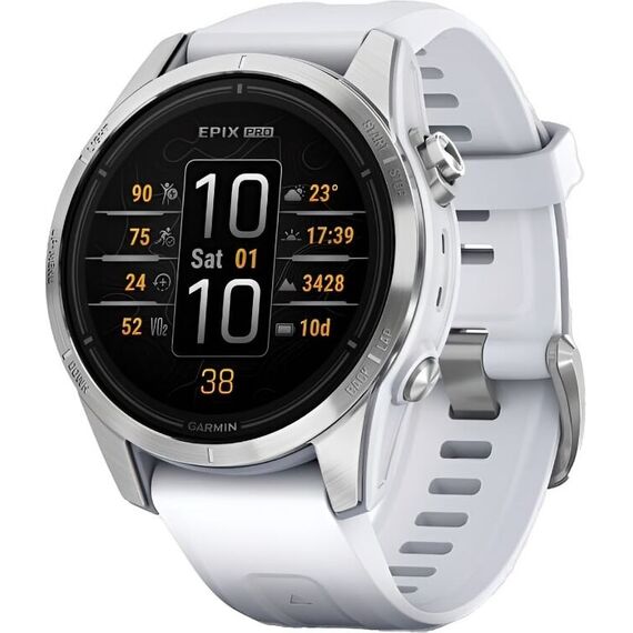 Смарт-часы Garmin Epix Pro (Gen 2) Standard Edition 42 mm Silver/Whitestone, Версия: Pro | Standard, Размер корпуса : 42 мм, Цвет: Silver/Whitestone