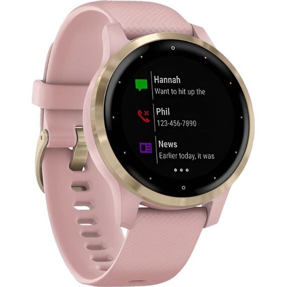 Смарт-часы Garmin Vívoactive 4S Light Gold Stainless Steel Bezel/Dust Rose, Размер корпуса : 40 мм, Цвет: Dust Rose, изображение 4 Смарт-часы Garmin Vívoactive 4S Light Gold Stainless Steel Bezel/Dust Rose, Размер корпуса : 40 мм, Цвет: Dust Rose, изображение 4