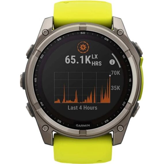 Смарт-часы Gamin Fēnix 8 Solar | 51 mm | Yellow/Graphite Silicone, Версия: Solar, Размер корпуса : 51 мм, Цвет: Yellow/Graphite Silicone, изображение 3 Смарт-часы Gamin Fēnix 8 Solar | 51 mm | Yellow/Graphite Silicone, Версия: Solar, Размер корпуса : 51 мм, Цвет: Yellow/Graphite Silicone, изображение 3
