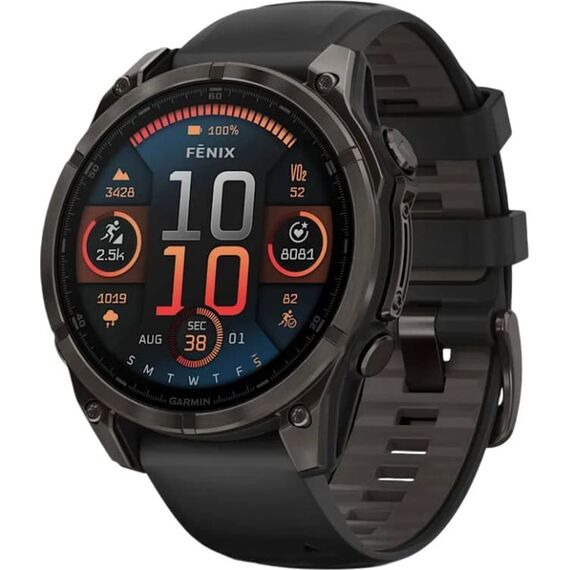 Смарт-часы Garmin Fēnix 8 Amoled | 47 mm | Black/Pebble Gray, Версия: Amoled, Размер корпуса : 47 мм, Цвет: Black/Pebble Gray