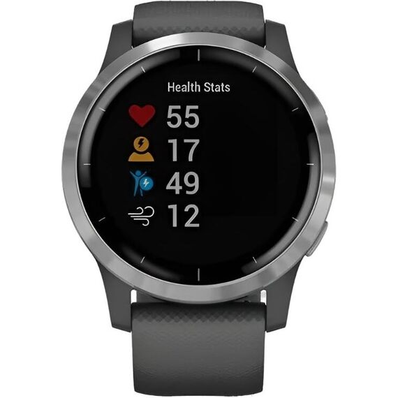 Смарт-часы Garmin Vívoactive 4 Silver Stainless Steel Bezel/Shadow Gray, Размер корпуса : 45 мм, Цвет: Shadow Gray, изображение 3 Смарт-часы Garmin Vívoactive 4 Silver Stainless Steel Bezel/Shadow Gray, Размер корпуса : 45 мм, Цвет: Shadow Gray, изображение 3