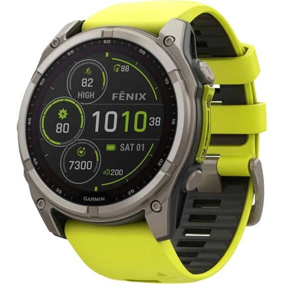 Смарт-часы Gamin Fēnix 8 Solar | 51 mm | Yellow/Graphite Silicone, Версия: Solar, Размер корпуса : 51 мм, Цвет: Yellow/Graphite Silicone