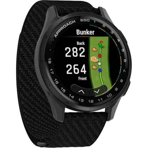 Смарт-часы Garmin Approach S50 Silver Aluminum Bezel/Black, Версия: S50, Цвет: Silver Aluminum Bezel/Black, изображение 4 Смарт-часы Garmin Approach S50 Silver Aluminum Bezel/Black, Версия: S50, Цвет: Silver Aluminum Bezel/Black, изображение 4
