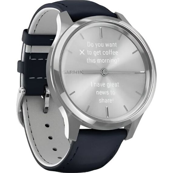 Смарт-часы Garmin Vívomove Luxe Silver Stainless Steel Case/Navy Italian Leather Band, Версия: Vívomove Luxe, Цвет: Silver Stainless Steel Case/Navy Italian Leather, изображение 4 Смарт-часы Garmin Vívomove Luxe Silver Stainless Steel Case/Navy Italian Leather Band, Версия: Vívomove Luxe, Цвет: Silver Stainless Steel Case/Navy Italian Leather, изображение 4