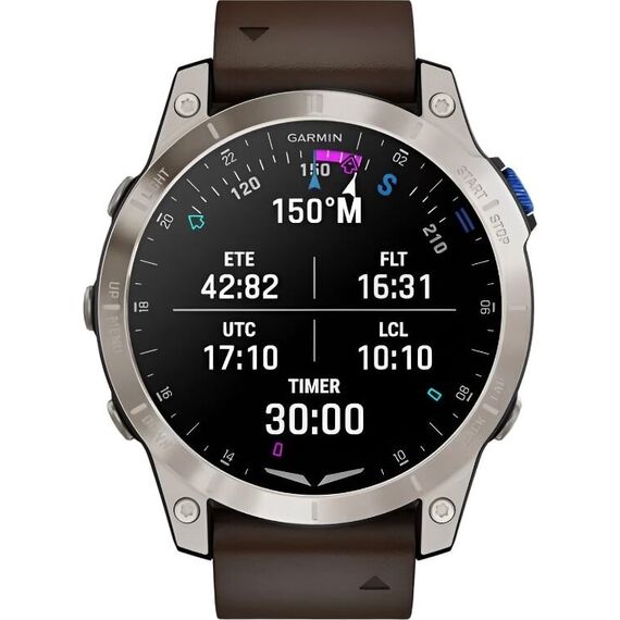 Смарт-часы Garmin D2 Mach 1 Aviator Smartwatch/Oxford Brown Leather, Размер корпуса : 47 мм, Цвет: Brown Leather, изображение 5 Смарт-часы Garmin D2 Mach 1 Aviator Smartwatch/Oxford Brown Leather, Размер корпуса : 47 мм, Цвет: Brown Leather, изображение 5