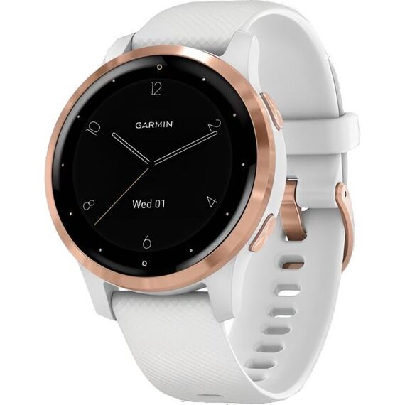 Смарт-часы Garmin Vívoactive 4S Rose Gold Stainless Steel Bezel/White, Размер корпуса : 40 мм, Цвет: White