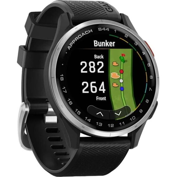 Смарт-часы Garmin Approach S44 Silver Aluminum Bezel/Black, Версия: S44, Цвет: Silver Aluminum Bezel/Black, изображение 4 Смарт-часы Garmin Approach S44 Silver Aluminum Bezel/Black, Версия: S44, Цвет: Silver Aluminum Bezel/Black, изображение 4