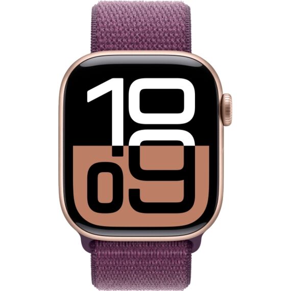 Apple Watch Series 10 | 46 мм | Sport Loop Plum, Размер корпуса : 46 мм, Цвет: Plum, Размер ремешка : 130–200 мм, изображение 3 Apple Watch Series 10 | 46 мм | Sport Loop Plum, Размер корпуса : 46 мм, Цвет: Plum, Размер ремешка : 130–200 мм, изображение 3