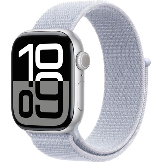 Apple Watch Series 10 | 46 мм | Sport Loop Blue Cloud, Размер корпуса : 46 мм, Цвет: Blue Cloud, Размер ремешка : 130–200 мм, изображение 2 Apple Watch Series 10 | 46 мм | Sport Loop Blue Cloud, Размер корпуса : 46 мм, Цвет: Blue Cloud, Размер ремешка : 130–200 мм, изображение 2