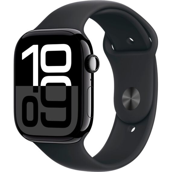 Apple Watch Series 10 | 46 мм | Sport Band Black, Размер корпуса : 46 мм, Цвет: Black, Размер ремешка : 140–190 мм, изображение 2 Apple Watch Series 10 | 46 мм | Sport Band Black, Размер корпуса : 46 мм, Цвет: Black, Размер ремешка : 140–190 мм, изображение 2
