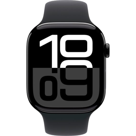 Apple Watch Series 10 | 46 мм | Sport Band Black, Размер корпуса : 46 мм, Цвет: Black, Размер ремешка : 140–190 мм, изображение 3 Apple Watch Series 10 | 46 мм | Sport Band Black, Размер корпуса : 46 мм, Цвет: Black, Размер ремешка : 140–190 мм, изображение 3