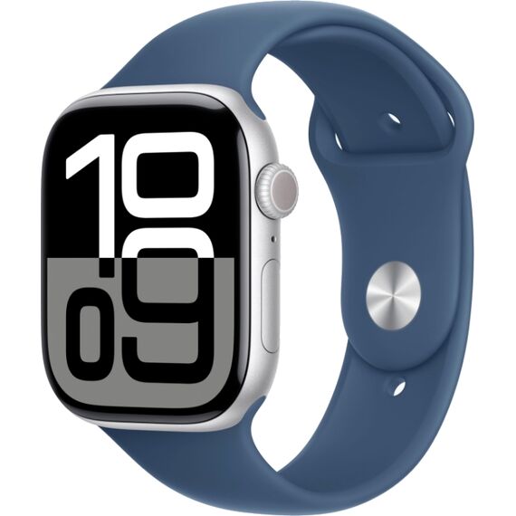 Apple Watch Series 10 | 46 мм | Sport Band Denim, Размер корпуса : 46 мм, Цвет: Denim, Размер ремешка : 140–190 мм, изображение 2 Apple Watch Series 10 | 46 мм | Sport Band Denim, Размер корпуса : 46 мм, Цвет: Denim, Размер ремешка : 140–190 мм, изображение 2