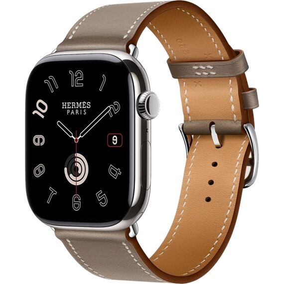 Apple Watch Hermès Series 10 | 46 мм | Single Tour Etoupe, Размер корпуса : 46 мм, Цвет: Etoupe, Размер ремешка : 165–200 мм, изображение 2 Apple Watch Hermès Series 10 | 46 мм | Single Tour Etoupe, Размер корпуса : 46 мм, Цвет: Etoupe, Размер ремешка : 165–200 мм, изображение 2