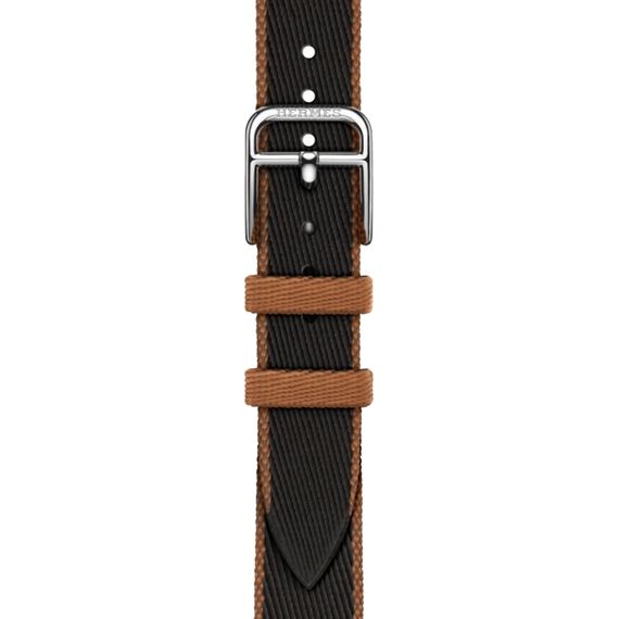 Apple Watch Hermès Series 10 | 42 мм | Twill Jump Attelage Single Tour Noir/Gold, Размер корпуса : 42 мм, Цвет: Noir/Gold, Размер ремешка : 140–175 мм, изображение 4 Apple Watch Hermès Series 10 | 42 мм | Twill Jump Attelage Single Tour Noir/Gold, Размер корпуса : 42 мм, Цвет: Noir/Gold, Размер ремешка : 140–175 мм, изображение 4