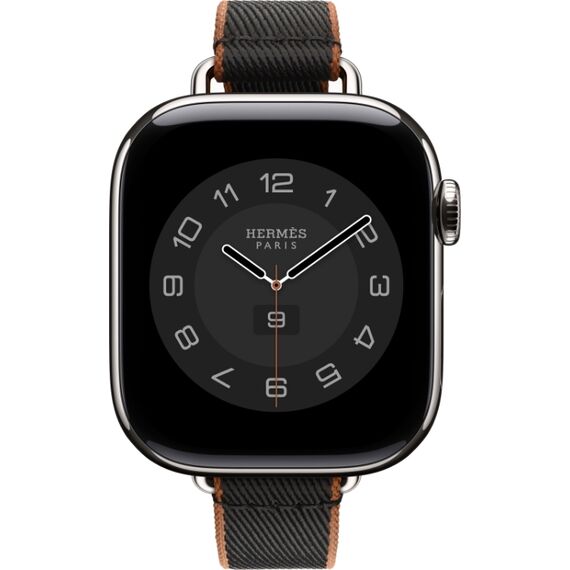 Apple Watch Hermès Series 10 | 42 мм | Twill Jump Attelage Single Tour Noir/Gold, Размер корпуса : 42 мм, Цвет: Noir/Gold, Размер ремешка : 140–175 мм, изображение 3 Apple Watch Hermès Series 10 | 42 мм | Twill Jump Attelage Single Tour Noir/Gold, Размер корпуса : 42 мм, Цвет: Noir/Gold, Размер ремешка : 140–175 мм, изображение 3