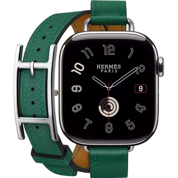 Apple Watch Hermès Series 10 | 42 мм | Hermes Double Tour Hapi Vert Moyen, Размер корпуса : 42 мм, Цвет: Vert Moyen, Размер ремешка : 130–155 мм, изображение 3 Apple Watch Hermès Series 10 | 42 мм | Hermes Double Tour Hapi Vert Moyen, Размер корпуса : 42 мм, Цвет: Vert Moyen, Размер ремешка : 130–155 мм, изображение 3