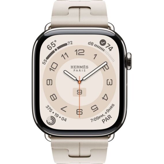 Apple Watch Hermès Series 10 | 46 мм | Kilim Single Tour Beige, Размер корпуса : 46 мм, Цвет: Beige, Размер ремешка : 160–195 мм, изображение 3