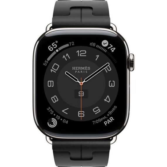 Apple Watch Hermès Series 10 | 46 мм | Kilim Single Tour Black, Размер корпуса : 46 мм, Цвет: Black, Размер ремешка : 160–195 мм, изображение 3
