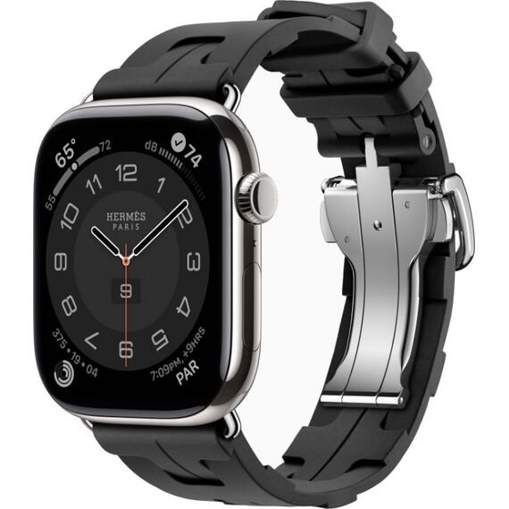 Apple Watch Hermès Series 10 | 46 мм | Kilim Single Tour Black, Размер корпуса : 46 мм, Цвет: Black, Размер ремешка : 160–195 мм, изображение 2