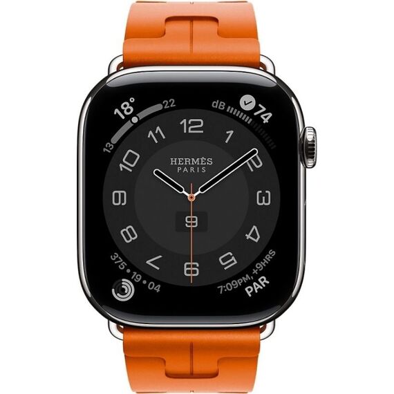 Apple Watch Hermès Series 10 | 46 мм | Kilim Single Tour Orange, Размер корпуса : 46 мм, Цвет: Orange, Размер ремешка : 160–195 мм, изображение 3