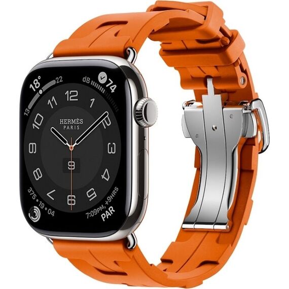 Apple Watch Hermès Series 10 | 46 мм | Kilim Single Tour Orange, Размер корпуса : 46 мм, Цвет: Orange, Размер ремешка : 160–195 мм, изображение 2