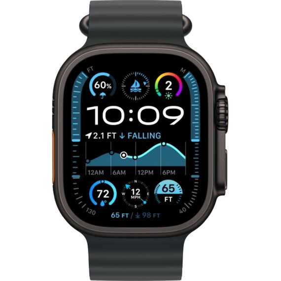 Apple Watch Ultra 2 GPS + Cellular (49 мм) | Ocean Band Black, Размер корпуса : 49 мм, Цвет: Black, Размер ремешка : 130–200 мм, изображение 3 Apple Watch Ultra 2 GPS + Cellular (49 мм) | Ocean Band Black, Размер корпуса : 49 мм, Цвет: Black, Размер ремешка : 130–200 мм, изображение 3