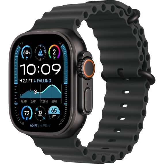 Apple Watch Ultra 2 GPS + Cellular (49 мм) | Ocean Band Black, Размер корпуса : 49 мм, Цвет: Black, Размер ремешка : 130–200 мм, изображение 2 Apple Watch Ultra 2 GPS + Cellular (49 мм) | Ocean Band Black, Размер корпуса : 49 мм, Цвет: Black, Размер ремешка : 130–200 мм, изображение 2