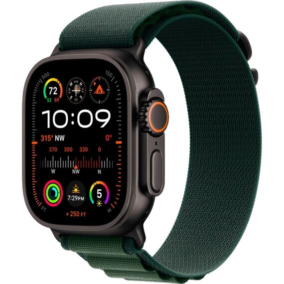 Apple Watch Ultra 2 GPS + Cellular (49 мм) | Alpine Loop Dark Green 130-160 мм, Размер корпуса : 49 мм, Цвет: Dark Green, Размер ремешка : 130–160 мм, изображение 2 Apple Watch Ultra 2 GPS + Cellular (49 мм) | Alpine Loop Dark Green 130-160 мм, Размер корпуса : 49 мм, Цвет: Dark Green, Размер ремешка : 130–160 мм, изображение 2