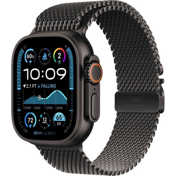 Apple Watch Ultra 2 GPS + Cellular (49 мм) | Milanese Loop Black 180-210 мм, Размер корпуса : 49 мм, Цвет: Black, Размер ремешка : 180–210 мм, изображение 2 Apple Watch Ultra 2 GPS + Cellular (49 мм) | Milanese Loop Black 180-210 мм, Размер корпуса : 49 мм, Цвет: Black, Размер ремешка : 180–210 мм, изображение 2