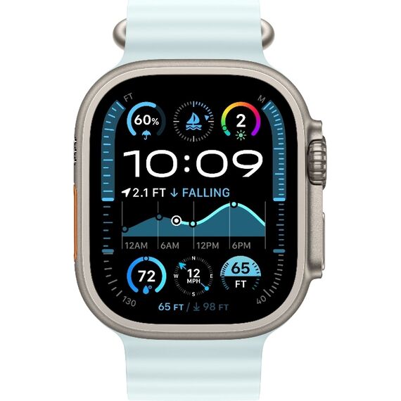 Apple Watch Ultra 2 GPS + Cellular (49 мм) | Ocean Band Ice Blue, Размер корпуса : 49 мм, Цвет: Light Blue, Размер ремешка : 130–200 мм, изображение 3 Apple Watch Ultra 2 GPS + Cellular (49 мм) | Ocean Band Ice Blue, Размер корпуса : 49 мм, Цвет: Light Blue, Размер ремешка : 130–200 мм, изображение 3