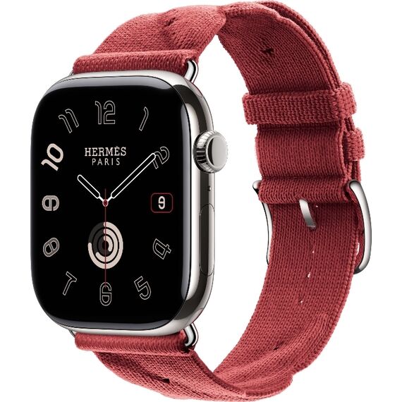 Apple Watch Hermès Series 10 | 46 мм | Torsade Single Tour Red, Размер корпуса : 46 мм, Цвет: Red, Размер ремешка : 140–245 мм, изображение 2