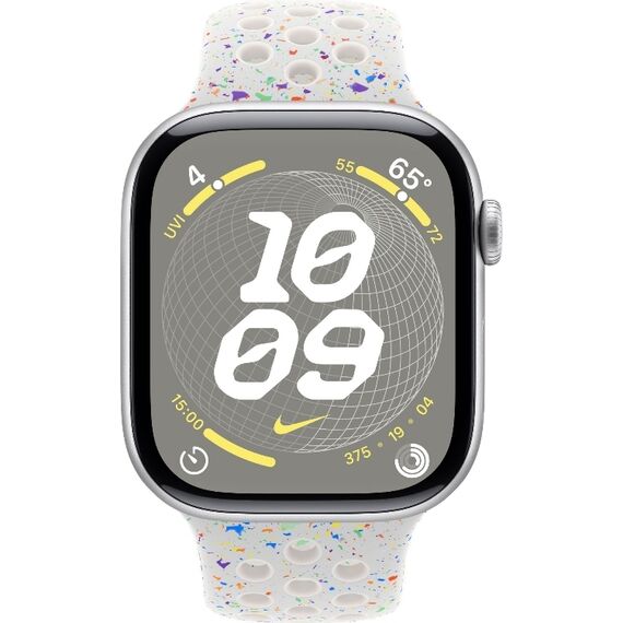 Apple Watch Series 10 | 46 мм | Nike Sport Band White, Размер корпуса : 46 мм, Цвет: White, Размер ремешка : 140–245 мм, изображение 3 Apple Watch Series 10 | 46 мм | Nike Sport Band White, Размер корпуса : 46 мм, Цвет: White, Размер ремешка : 140–245 мм, изображение 3