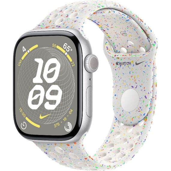 Apple Watch Series 10 | 42 мм | Nike Sport Band White, Размер корпуса : 42 мм, Цвет: White, Размер ремешка : 130–200 мм, изображение 2 Apple Watch Series 10 | 42 мм | Nike Sport Band White, Размер корпуса : 42 мм, Цвет: White, Размер ремешка : 130–200 мм, изображение 2