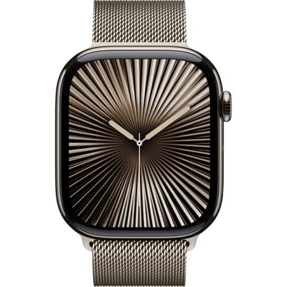 Apple Watch Series 10 | 46 мм | Корпус из титана цвета Natural, браслет Milanese цвета Natural, Размер корпуса : 46 мм, Цвет: Natural, Размер ремешка : 130–180 мм, изображение 3 Apple Watch Series 10 | 46 мм | Корпус из титана цвета Natural, браслет Milanese цвета Natural, Размер корпуса : 46 мм, Цвет: Natural, Размер ремешка : 130–180 мм, изображение 3