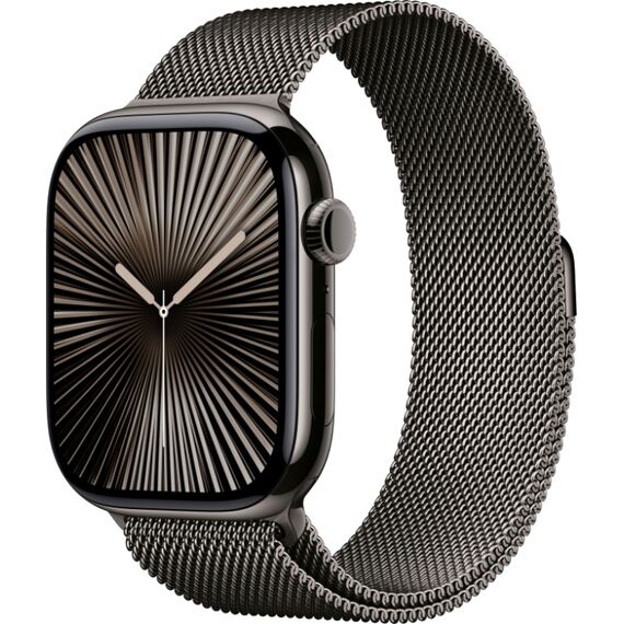 Apple Watch Series 10 | 42 мм | Корпус из титана цвета Slate, браслет Milanese цвета Slate, Размер корпуса : 42 мм, Цвет: Slate, Размер ремешка : 130–180 мм, изображение 2 Apple Watch Series 10 | 42 мм | Корпус из титана цвета Slate, браслет Milanese цвета Slate, Размер корпуса : 42 мм, Цвет: Slate, Размер ремешка : 130–180 мм, изображение 2