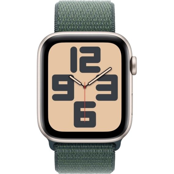 Apple Watch SE 2024 | 44 мм | Sport Loop Lake Green, Размер корпуса : 44 мм, Цвет: Lake Green, Размер ремешка : 140–245 мм, изображение 3