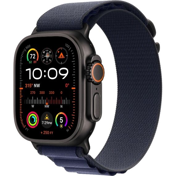 Ремешок Apple Watch Alpine Loop | Black Titanium Finish | M | Navy, Размер корпуса : 49 мм, Цвет: Navy, Размер ремешка : 145–190 мм, Цвет корпуса : Black, изображение 2 Ремешок Apple Watch Alpine Loop | Black Titanium Finish | M | Navy, Размер корпуса : 49 мм, Цвет: Navy, Размер ремешка : 145–190 мм, Цвет корпуса : Black, изображение 2