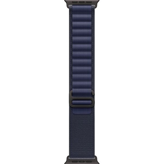 Ремешок Apple Watch Alpine Loop | Black Titanium Finish | M | Navy, Размер ремешка : 145–190 мм, Размер корпуса : 49 мм, Цвет: Navy, Цвет корпуса : Black