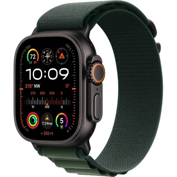 Ремешок Apple Watch Alpine Loop | Black Titanium Finish | L | Dark Green, Размер корпуса : 49 мм, Цвет: Dark Green, Размер ремешка : 165–210 мм, Цвет корпуса : Black, изображение 2 Ремешок Apple Watch Alpine Loop | Black Titanium Finish | L | Dark Green, Размер корпуса : 49 мм, Цвет: Dark Green, Размер ремешка : 165–210 мм, Цвет корпуса : Black, изображение 2