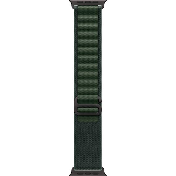 Ремешок Apple Watch Alpine Loop | Black Titanium Finish | S | Dark Green, Размер ремешка : 130–160 мм, Размер корпуса : 49 мм, Цвет: Dark Green, Цвет корпуса : Black