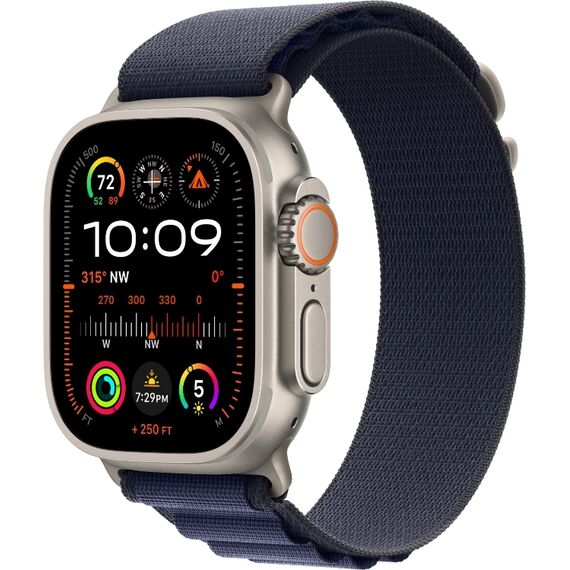 Ремешок Apple Watch Alpine Loop | Natural Titanium Finish | L | Navy, Размер корпуса : 49 мм, Цвет: Navy, Размер ремешка : 165–210 мм, Цвет корпуса : Natural, изображение 2 Ремешок Apple Watch Alpine Loop | Natural Titanium Finish | L | Navy, Размер корпуса : 49 мм, Цвет: Navy, Размер ремешка : 165–210 мм, Цвет корпуса : Natural, изображение 2