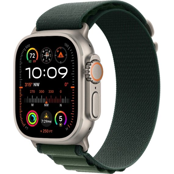 Ремешок Apple Watch Alpine Loop | Natural Titanium Finish | M | Dark Green, Размер корпуса : 49 мм, Цвет: Dark Green, Размер ремешка : 145–190 мм, Цвет корпуса : Natural, изображение 2 Ремешок Apple Watch Alpine Loop | Natural Titanium Finish | M | Dark Green, Размер корпуса : 49 мм, Цвет: Dark Green, Размер ремешка : 145–190 мм, Цвет корпуса : Natural, изображение 2