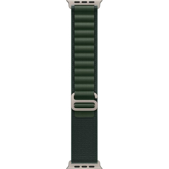 Ремешок Apple Watch Alpine Loop | Natural Titanium Finish | L | Dark Green, Размер ремешка : 165–210 мм, Размер корпуса : 49 мм, Цвет: Dark Green, Цвет корпуса : Natural