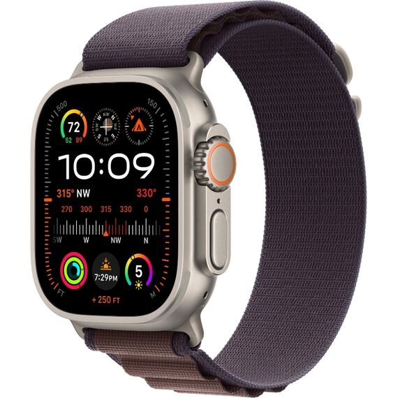 Ремешок Apple Watch Alpine Loop | Natural Titanium Finish | L | Indigo, Размер корпуса : 49 мм, Цвет: Indigo, Размер ремешка : 165–210 мм, Цвет корпуса : Natural, изображение 2 Ремешок Apple Watch Alpine Loop | Natural Titanium Finish | L | Indigo, Размер корпуса : 49 мм, Цвет: Indigo, Размер ремешка : 165–210 мм, Цвет корпуса : Natural, изображение 2