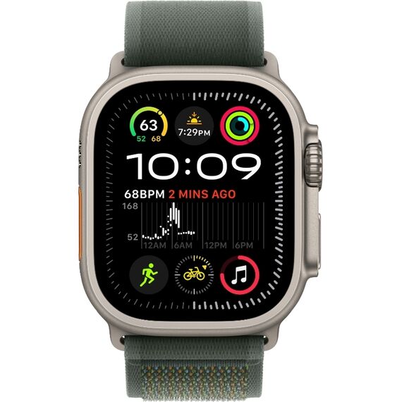 Ремешок Apple Watch Trail Loop | Natural Titanium Finish | S/M | Green, Размер корпуса : 49 мм, Цвет: Green, Размер ремешка : 130–180 мм, Цвет корпуса : Natural, изображение 3